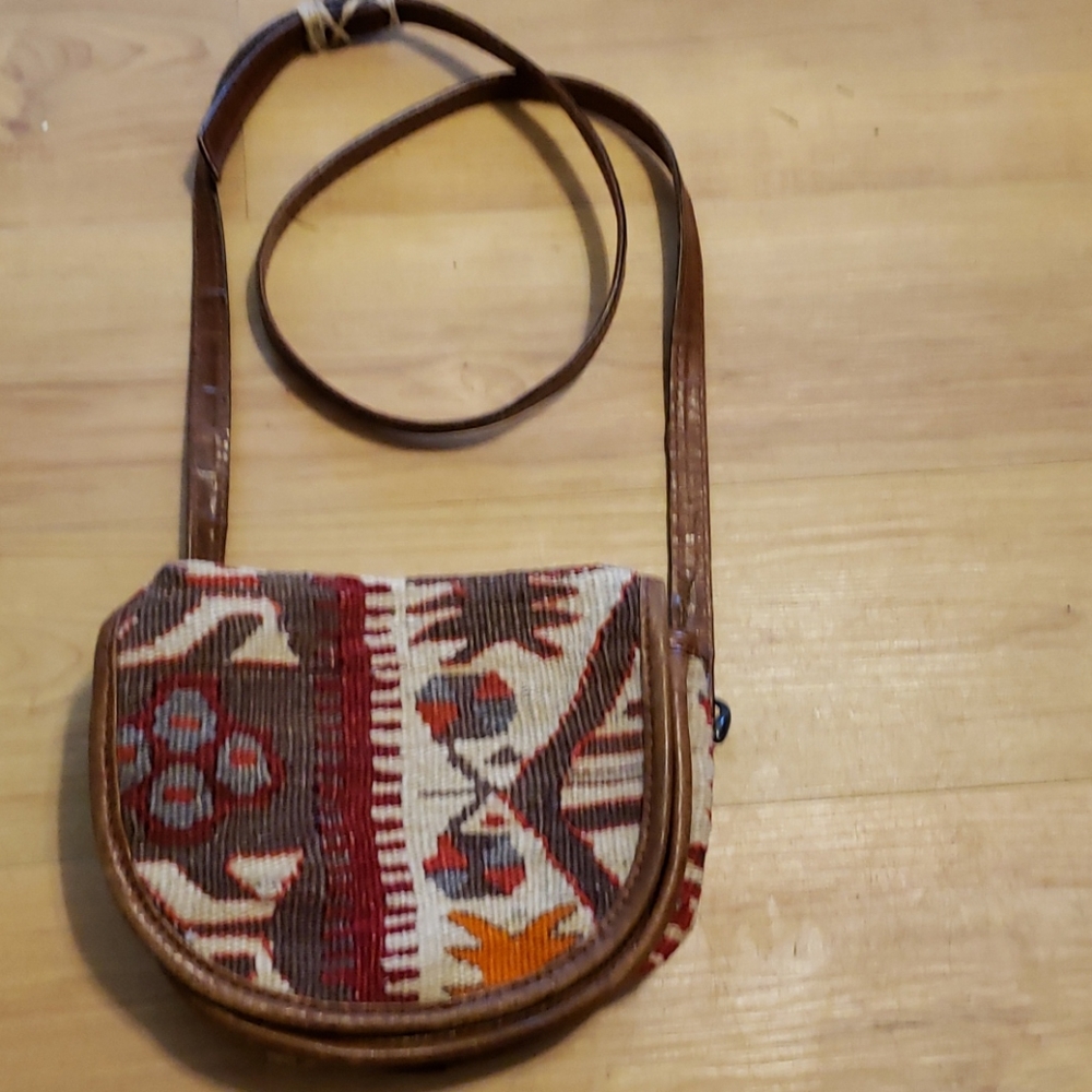 Vintage Durusel Kilim Carpet Crossbody Bag